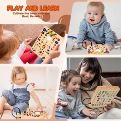 Busy Board with 19 LED Light Switches, Montessori Toys for 1 2 3 Years Old, W…