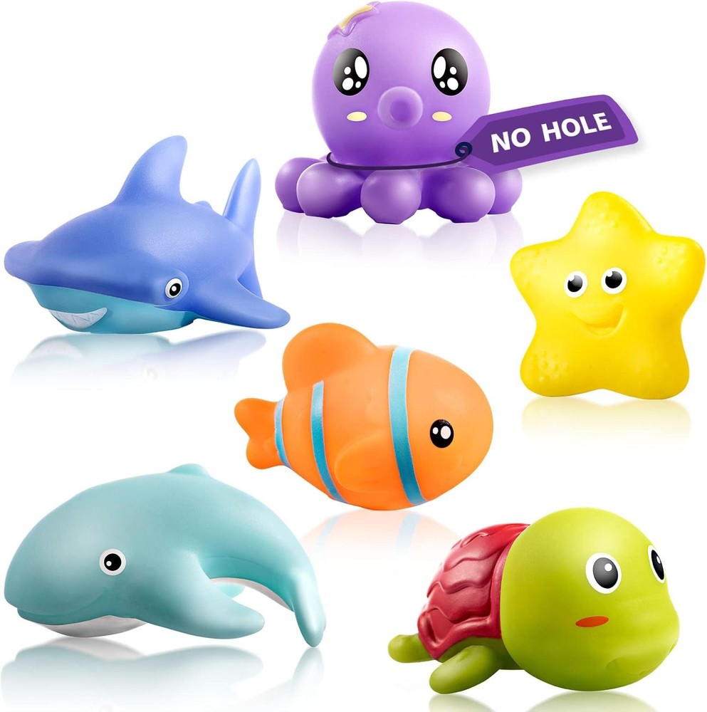 Hely Cancy Infant Bath Toys for 18 Months – No Hole Animal Bathtub Toys,…