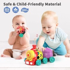 Baby Toy Train, Infant Rattles Car Toys for 6 7 8 9 10 11 12 Month Old Boy