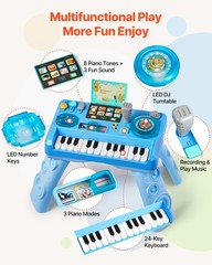 VEVOR Toddler Learning Table for 6-36 Months Baby DJ Set with 133 Sound Sources