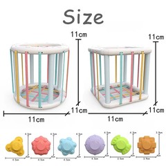 Baby Montessori Shape Sorter Cube Rainbow Colorful Blocks Educational Game Toy