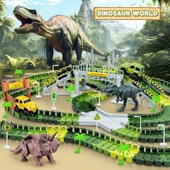 Dinosaur Tracks, 271 PCS Create A Dinosaur World Road Race Dinosaur Race Tracks