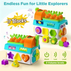 Learning Toys for 1,2 Year Old Girl Boy Gifts, Montessori Shape Small, Blue