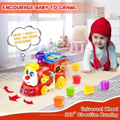 Baby Train Toy Musical Gift for 1 Year Old Boy Girl 6-12 Months Baby Learning