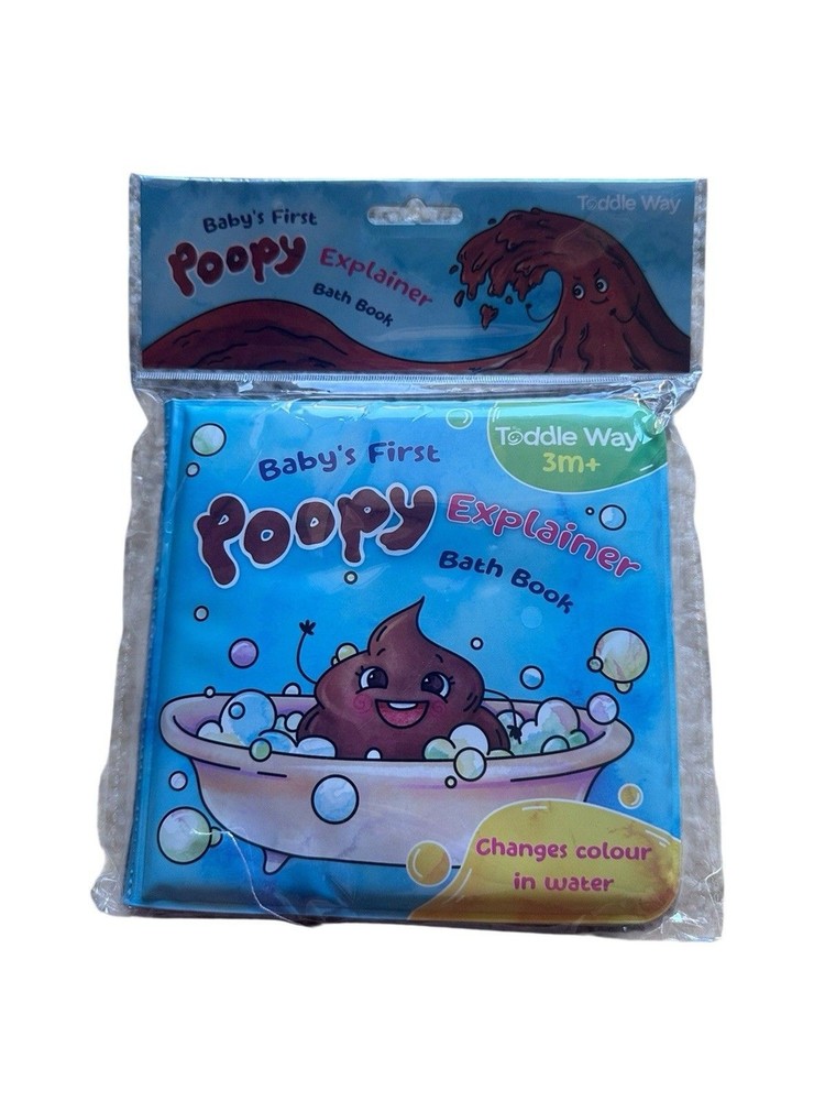 Baby’s First Poopy Explainer Bath Book Changes colour in Water Waterproof 3m+
