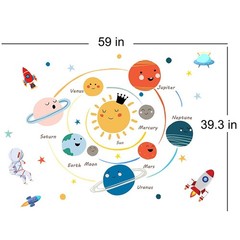 Space Planet Wall Decals Wall Stickers Kids,Cute Educational Wall Stickers fo…