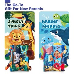Soft Cloth Crinkle Books for Babies 0-12 Months – Sensory Touch & Feel Toys, 2-P