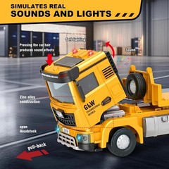 Toddler Boys Toys for 3-5 Years Old, Construction Toy Set w/Semi Truck, Excavato