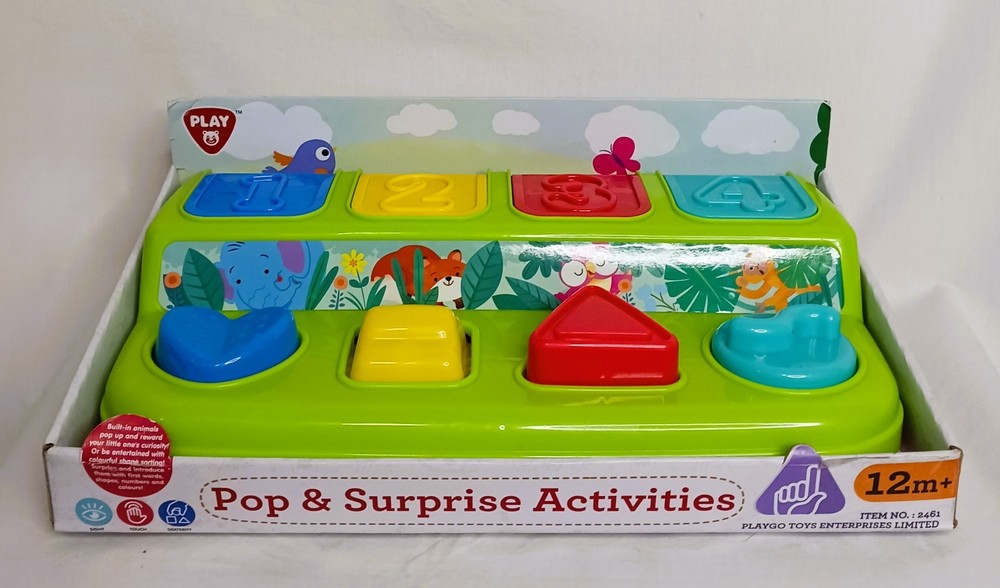 PlayGo Pop & Surprise Number/Shapes Pop-Up Safari Animals New