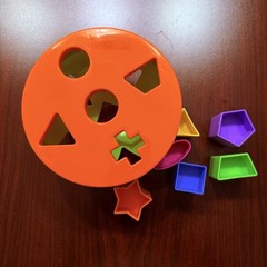 Vintage Fun Time Toy Green Orange Shape Sorter Baby Toddler Toy