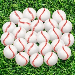 24 Pcs Baseball Bouncy Balls for Kids, 32mm Rubber Bounce Sport Balls Bulk fo…