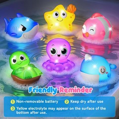 Light Up Bath Toys, Toddler Pool Toys for 1 2 3 Year Old Small, Multicolor