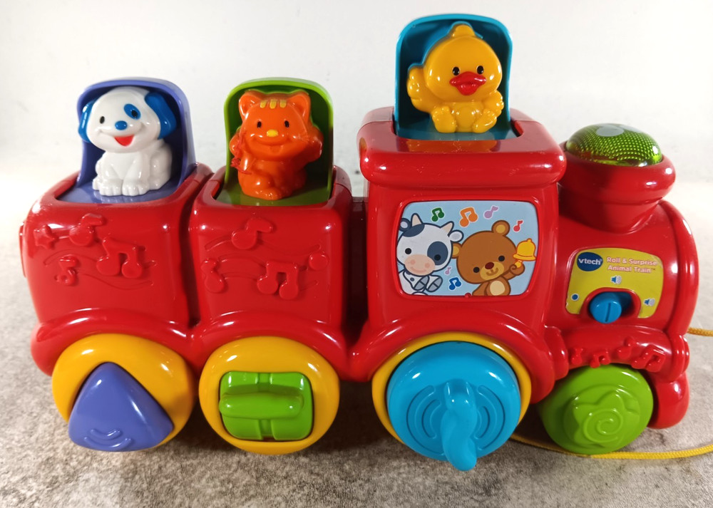 VTech Roll and Surprise Animal Train Pop Up Pull Along Activity Toy