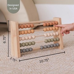 Brooklyn Neutral Boho Abacus – STEM Math Toddler Toy with Beads – Montessori