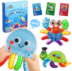 Color Sorting Sensory Toys, Sea Animals Fine Motor Matching Games
