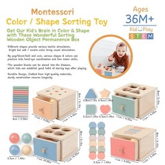 Montessori Toys for 2 3 4 5 Year Old – Wooden Object Permanence with Drawer S…