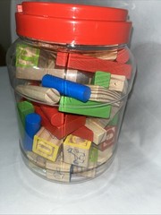 First learning wooden city Building blocks kids children toddler toys / 60 PCS