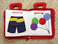 DEMOCA Red My Quiet Book Soft with Carrying Handle Basic Fine Motor Skills EUC