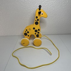 BRIO Wooden Pull Along Giraffe Toy Yellow Cute Safari Toddler Baby