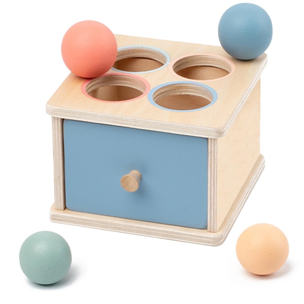 Montessori Toys for 2 3 4 5 Year Old – Wooden Object Permanence with Drawer S…