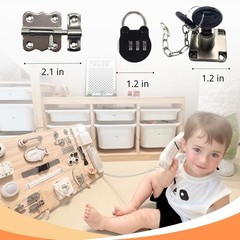 5 Pieces Busy Board DIY Accessories for Toddlers – Sensory Board Parts – Latch-