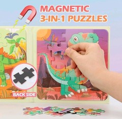 Magnetic Puzzles for Kids, Toddler Dinosaur Jigsaw Puzzles Book Preschool (3+)