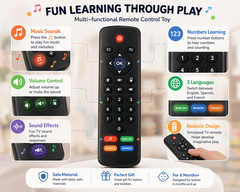 Baby Remote Control Toy for Toddlers 6M+ Musical Learning Toy w/ Lights Sounds