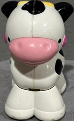 Vintage Fisher Price Amazing Farm Fun Animals Spotted Cow Toddler Toy Teether