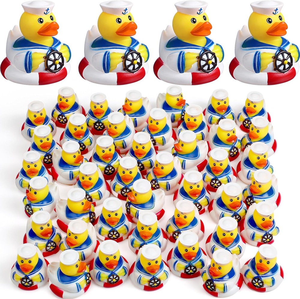 12 Packs Summer Cruise Ships Rubber Ducks 2 Inch Nautical Rubber Cruise Ducks Bu