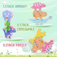 Portable 10 Pack Wooden Dinosaur Stacking Blocks – Perfect Gift for Toddlers!