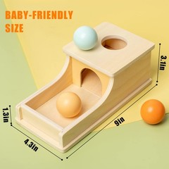 Montessori Toys for Babies 6-12 Months Object Permanence Box Wooden Ball Drop…