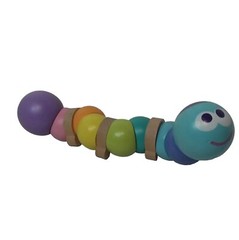 BoiKido- Eco Friendly Wooden Caterpillar, Twists & Wiggles France, 6mo. +