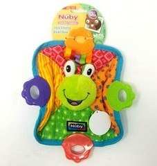 Nuby Teething Blankie Frog Squeak & Crinkle Teether & Blanket Plush Toy