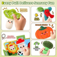 Baby Toys 6-12 Months – Soft Fruits Vegetable Garden Plant Plush Toy – 6 Mont…