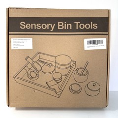 12pc Montessori Wooden Sensory Bin Tools with Box EUC