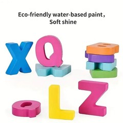 New — Baby Kids Learning Toys Wooden Alphabet Number Puzzle ABC Letters Board