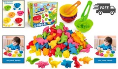Dinosaur Sorting Toy Set Color Matching Counting Preschool Learning Toy for Kids