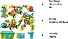 195 PCS Construction Building Blocks Building Sets Kids Toys with Storage Box