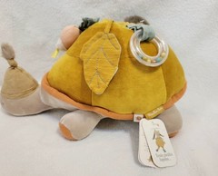 Moulin Roty Trois Petites Lapin Activity Center Turtle sensory Toy plush W/tags!