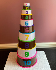 Learning Resources Stack and Count Layer Birthday Cake, 10 Pieces Age 18+ Months