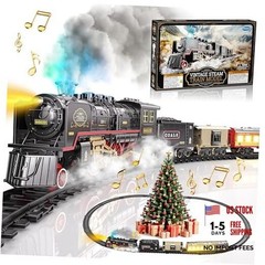 Electric Train Toy with Smoke,Lights and Sound,Train Set for Under Christmas