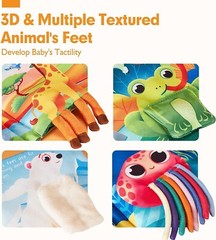 2 PCS Soft Cloth Baby Books 0-6 Months High Contrast Marine & Jungly Animals
