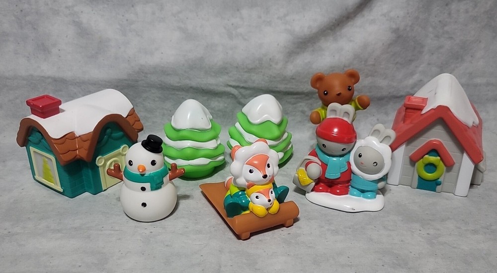 Infantino Go Gaga Holiday Village Christmas Sensory Baby Toy 8pc Set Play #198
