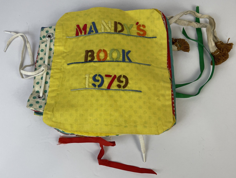 Vintage Cloth Homemade Handmade Interactive Childrens Book Mandys 1979 By Granny