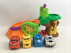 Fisher Price Lil’ Zoomers Safari Sounds Jungle Playset Cars Complete Tested