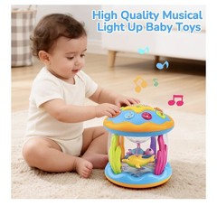 Baby Toys 6-12 Months, Babies Ocean Rotating, Light Up color change, Music, play