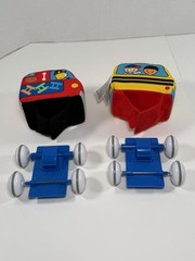 Melissa Doug Pull Back Vehicles Soft Baby Toy Car Lot of 2 Firetruck School Bus