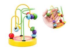 Baby Montessori Educational Math Toy Kids Circles Bead Wire Maze Roller Coaster
