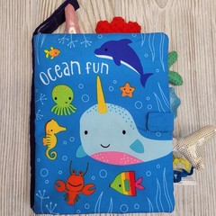 Make Believe Ideas Ocean Fun Soft Cloth Book Baby Toddler Sensory Touch Feel
