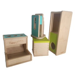 4 Lovevery Wooden Peg Drop Thinker Stack & Slot Coin Bank Sliding Top Box *PARTS